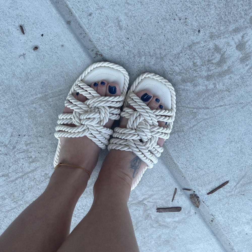 Zara cream/off white rope sandals